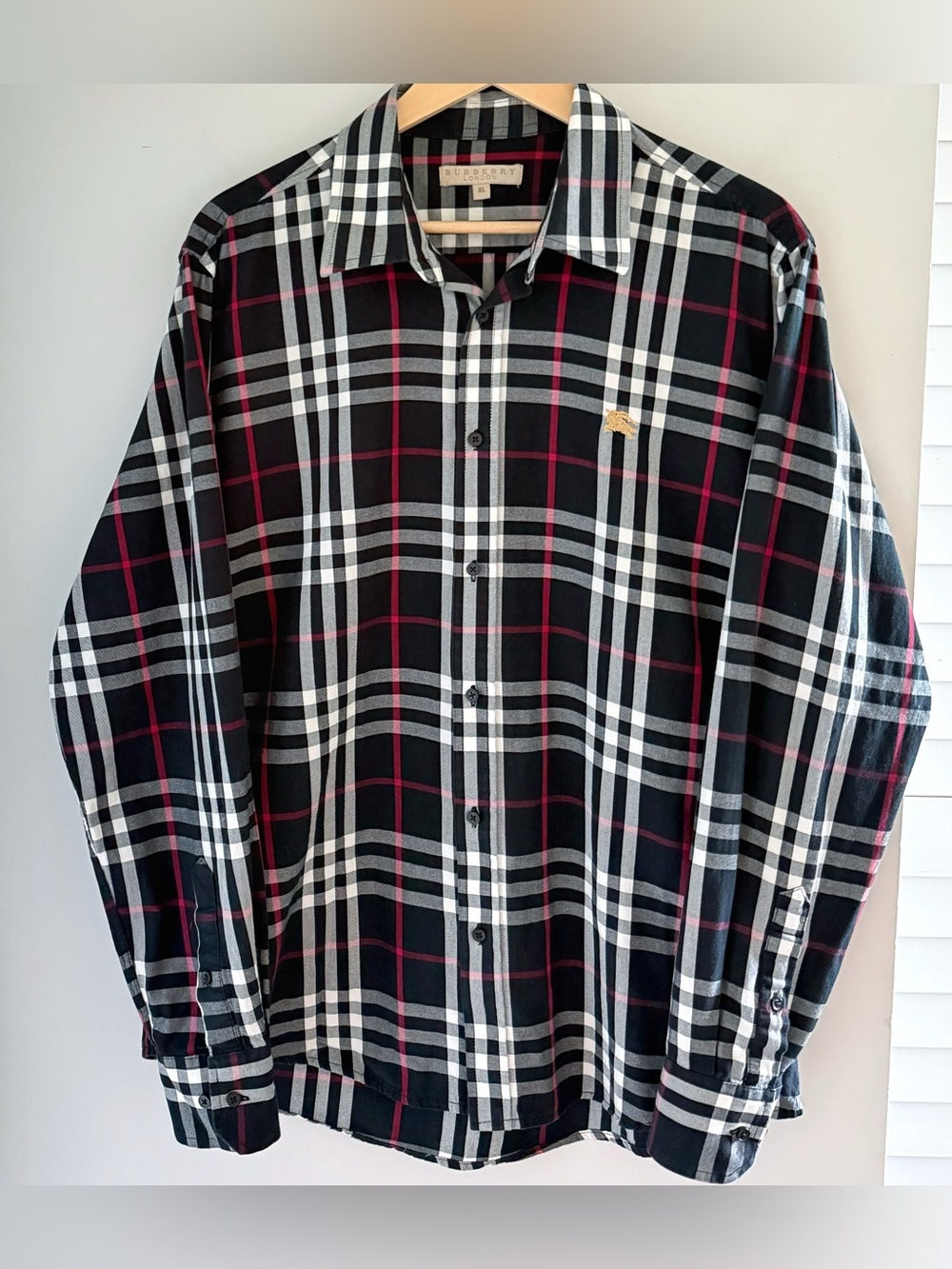 Burberry London Men’s Checkered Button Down Shirt XL
